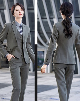 Temperament gray overalls business suit a set for women