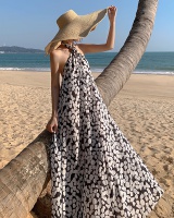 Vacation sandy beach dress halter France style long dress