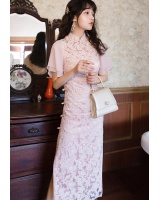 Chinese style retro cheongsam long light dress