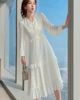 France style temperament light lace annual meeting dress