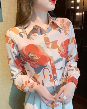 Temperament printing shirt spring tops for women