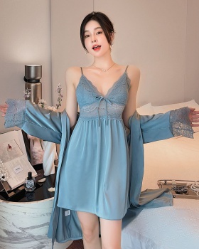 Spring and summer nightgown night dress 2pcs set for women