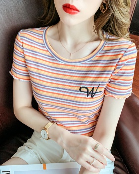 Short sleeve fashion tops wood ear shirts for women