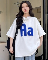 Sueding loose T-shirt letters towel for women