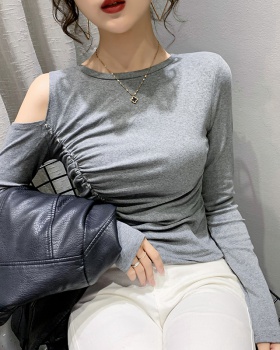 Spring asymmetry T-shirt strapless tops for women