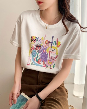 Summer graffiti T-shirt all-match tops for women