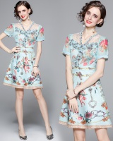Blending short sleeve summer dress for women