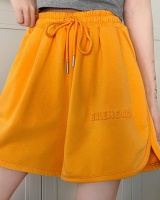 Pure six color wide leg loose Korean style letters shorts for women