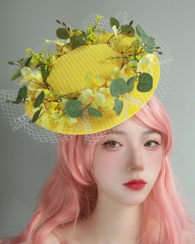 Spring and summer bride hat flowers formal dress