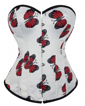 Court style breast care tops white butterfly corset