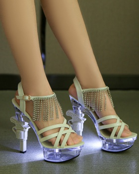 Summer sexy high-heeled sandals crystal all-match shoes