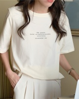 Summer letters short sleeve round neck simple T-shirt