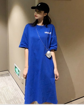 Japanese style printing T-shirt large yard dress