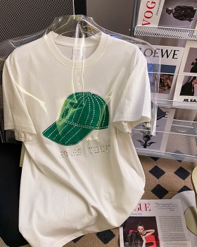 Creative short sleeve T-shirt summer tops for women