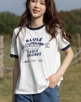 All-match Korean style T-shirt printing tops for women