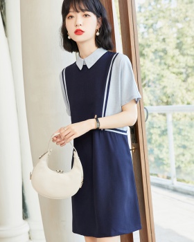 Loose Cover belly dress Pseudo-two shirt for women