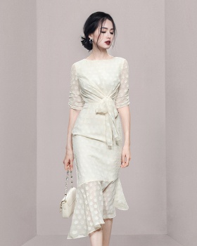 Temperament chouzhe jacquard elegant dress