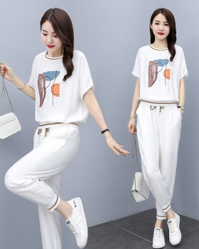 Summer fashion white Casual sportswear 2pcs set
