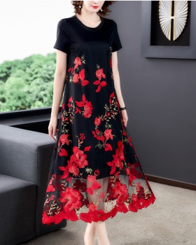 Embroidery embroidered dress loose long dress for women