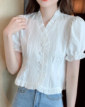 White summer tops France style unique shirt for women