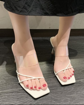 Summer Korean style fish mouth slippers for women