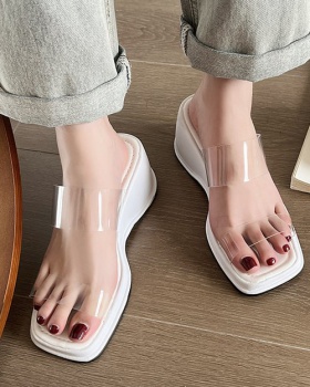 Korean style square head summer slipsole slippers