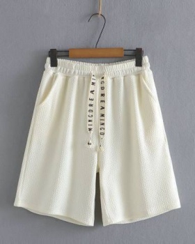 Elastic waist pocket letters shorts for women