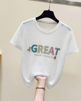 Printing summer tops letters short sleeve T-shirt