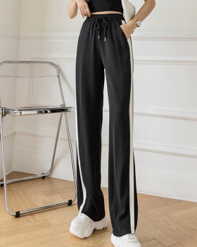 High waist sweatpants slim wide leg pants for women