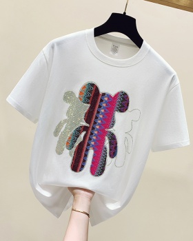 European style embroidery T-shirt loose tops