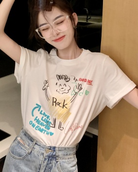 Graffiti hand-painted bottoming shirt spicegirl T-shirt
