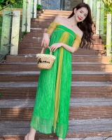 Maiden summer Chinese style green vacation dress