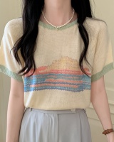 Loose Korean style tops short sleeve printing sweater