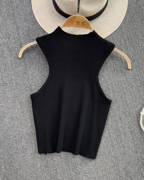 Sleeveless short wears outside tops knitted sexy vest