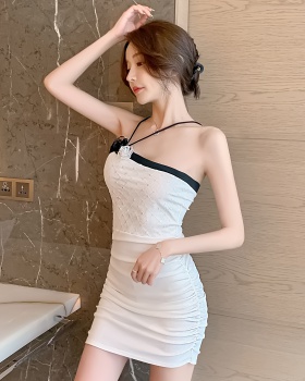 Package hip tight halter gauze sling sexy dress
