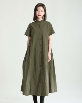 Japanese style splice irregular summer dress