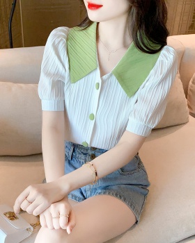 Refreshing doll collar tops sweet shirt for women