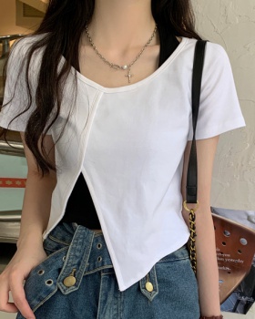 Halter slim T-shirt Korean style short sleeve tops