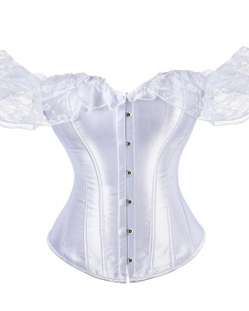 Short sleeve body sculpting corset lace shapewear