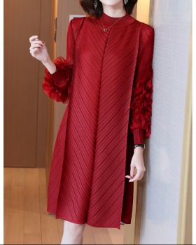 Red Western style dress wedding bottoming formal dress