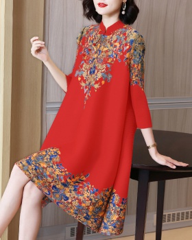 Western style spring retro middle-aged dress for women