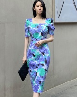 Summer printing fashion slim dress for women