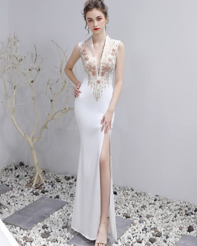 White slim dress sexy banquet formal dress for women
