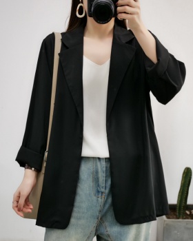 Black large yard cardigan loose Casual coat for women