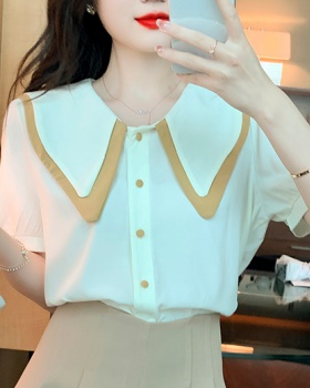 All-match Korean style tops splice small shirt for women