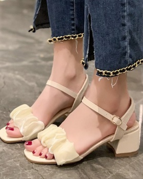 Hasp fashion fish mouth thick Korean style sandals