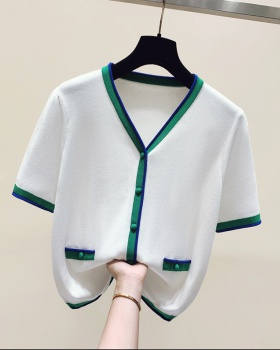 Summer knitted tops ice silk cardigan for women