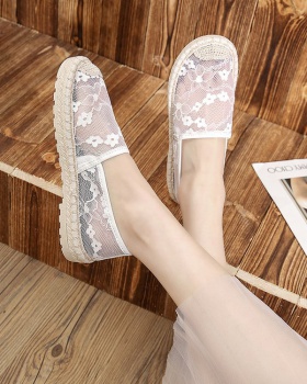 Gauze hollow flattie Korean style summer shoes for women