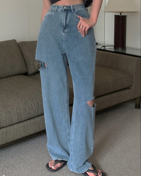 Summer loose drape straight pants slim jeans for women