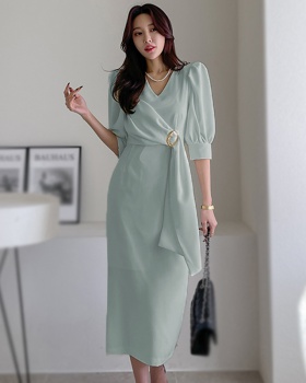Slim temperament long dress sexy Korean style dress